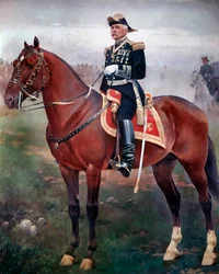 Equestrian portrait of Porfirio Diaz, Revolutionary and Mexican President