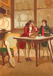 Rene Antoine Ferchault de Reaumur constructing the thermometer