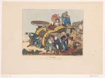 Tipped Hay Wagon with Passengers (Inconveniences series)
