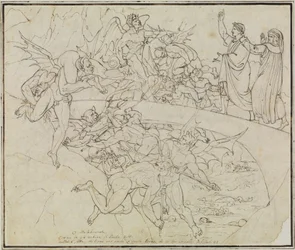 At the Pitch Lake of the Barrators, the Councillor of Lucca (Dante