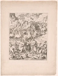 Dante Crosses the Stream of Blood of the Tyrants and Murderers on the Back of Nessus the Centaur