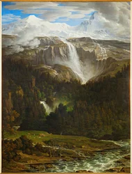 Schmadribach Waterfall in the Lauterbrunn Valley, Berner Oberland, Switzerland