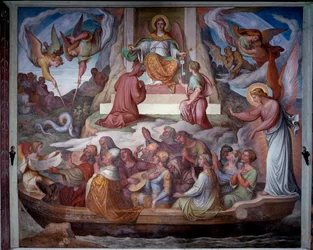 The Boat of Souls and the Entrance of Dante and Virgil in the Mountain of Purgatory