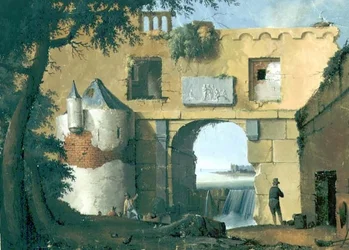 Ruins in an Italian landscape