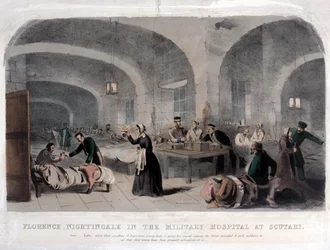 Florence Nightingale in the Military Hospital at Scutari during the Crimean War, 1856