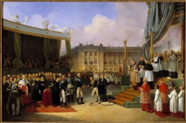 Charles X lays and blesses the first stone of the monument to the memory of Louis XVI on May 3