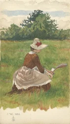 Woman Gathering Beach Grass 1.VIII.1886, 1886