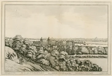 A view of Greenwich, London, and up the River Thames