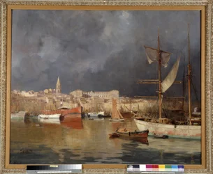 The Old Port of Marseille in Stormy Weather