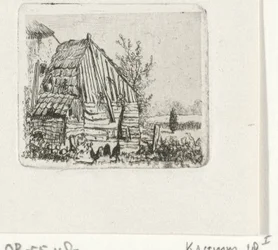 Chickens by a Barn