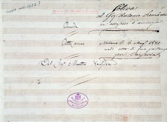 First page of musical score of minuet in Armida by J Haydn