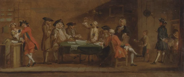 Figures in a Tavern or Coffee House