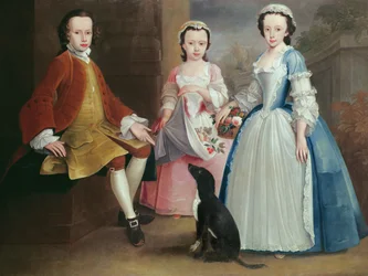 Sara, Anna and Evan Davies with their Dog