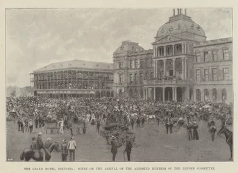 The Grand Hotel, Pretoria, Scene on the Arrival of the Arrested Members of the Reform Committee
