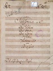 First Page of Musical Score of Symphony in C by Pleyel
