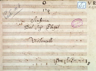 First page of musical score of a Symphony in D major by Pleyel