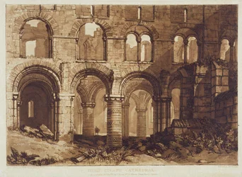 Holy Island Cathedral, engraved by Charles Turner (1808)
