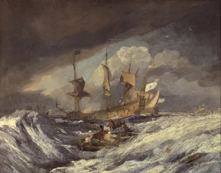 Boats Carrying Out Anchors to the Dutch Men of War, c.1804