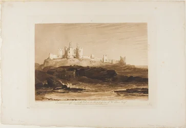 Dunstanborough Castle, plate 14 from Liber Studiorum