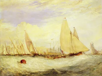 East Cowes Castle, the Seat of J Nash Esq., the Regatta Beating to Windward