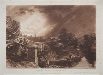 Liber Studiorum: Watercress Gatherers, Rails Head, Ferry Bridge, Twickenham