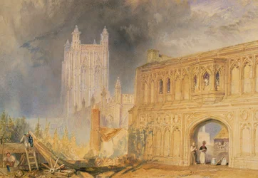 Malvern Abbey and Gate, Worcestershire, c.1830