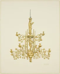Brass chandelier in Temple Church