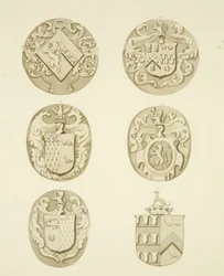 Coats of arms on gravestones in St Mary Redcliffe