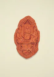 Front of the Seal of Matthew Parker, Archbishop of Canterbury, to Will of Thomas Alyce, Merchant