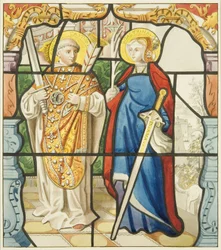 Stained glass in vestry window of St. Mark