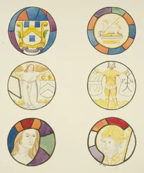 Stained Glass in Window of Weavers