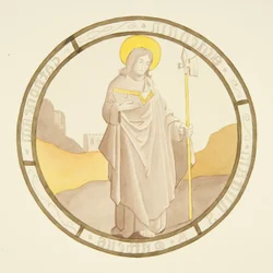 Stained Glass in Window of Private Chapel of Bishop