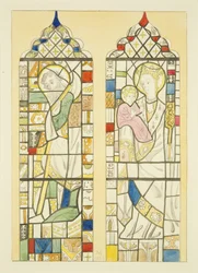Stained glass in window over font of St Mary Redcliffe