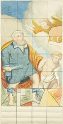 Stained Glass Window at East End of the North Aisle of Bristol Cathedral Showing Abraham and Isaac
