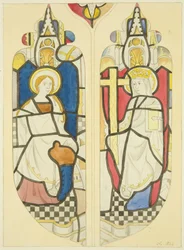 Two Figures in East Window North Transept of St Mary Redcliffe
