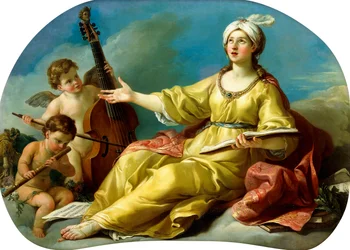 A Personification of Music, Singing with Putti Playing a Viol and a Flute