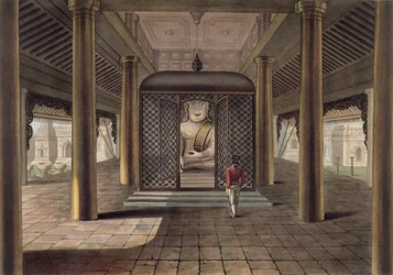 A Soldier Standing in a Rangoon Temple