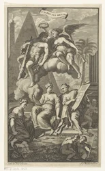 Hercules Crowned by Victoria, Title Page for: Cornelis de Bruyn, Travels, 1698