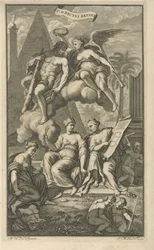 Hercules Crowned by Victoria (Title Page for: Cornelis de Bruyn, Travels of Cornelis de Bruyn, Through the Most Famous Parts of Asia Minor, 1698)