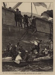 The Carlist War in Spain, Embarkation of Disabled Carlists on Board the Somorrostro, Chartered by the English Society for Aiding the Spanish Sick and Wounded