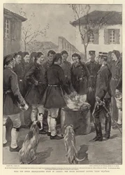 With the Greek Headquarters Staff at Larissa, the Erzon Regiment Getting Their Dejeuner