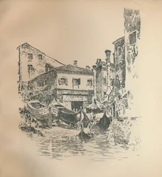 Boat Building, Venice, 1905, 1925