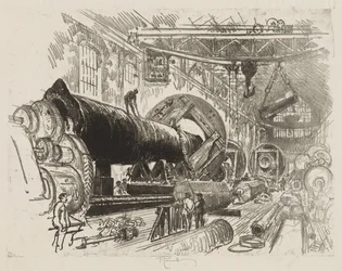 English War Work: Cutting and Turning a Big Gun