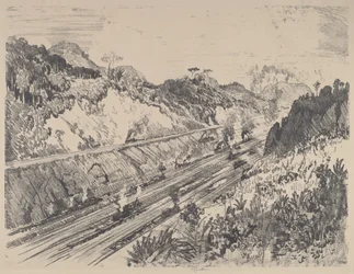Looking up the Cut from Bas Obispo