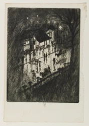Rainy Night, Charing Cross Shops, 1903