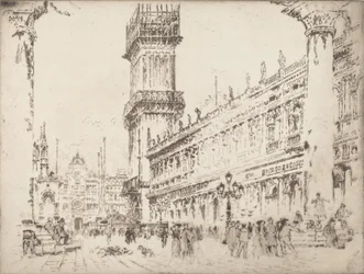 Rebuilding the Campanile, Venice, No.II, 1911