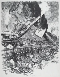 Steam Shovel in the Cut at Bas Obispo