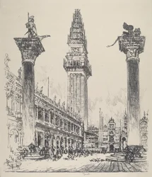 Venice, Rebuilding the Campanile, 1911