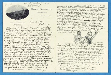 Autograph letter to Col. H. W. Feilden, Hotel Bellvue Cannes, 9th April