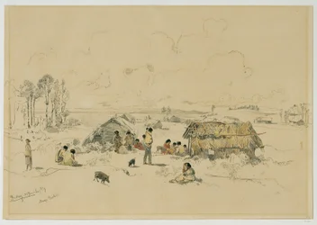 Maori Village on the Mangatawhiri River, Auckland (New Zealand)